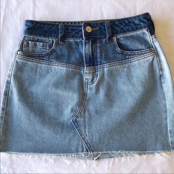 Double Tone Mini Jean Skirt - Picture 3 of 5